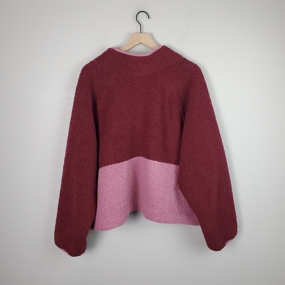 Old Navy Long Sleeve Oversized Two Tone Sherpa Sweatshirt 2X - Picture 9 of 9